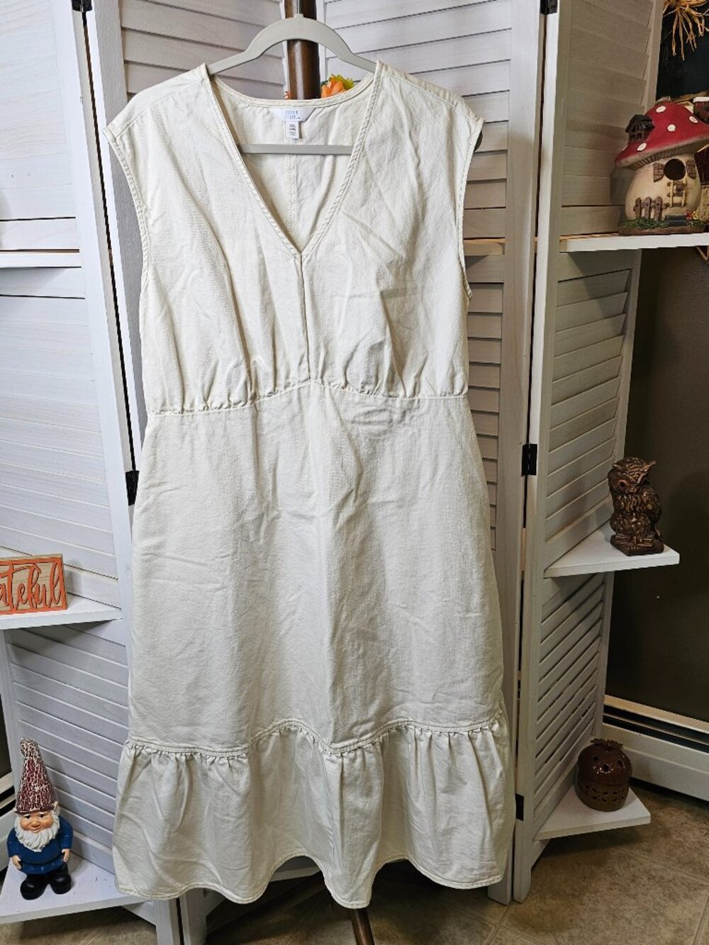 Time and Tru, Plus Size (20), Beige Denim Fitted Dress, NWOT
